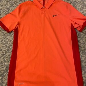 Nike Men’s Bright Orange Polo with Black Swoosh